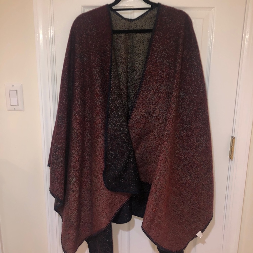 Draped oversized poncho